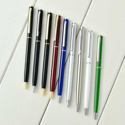 Buy Personalized Slender Metal Ball Pen 0.7mm Advertising Promotion Hotel Ballpoint Pen online manufacture