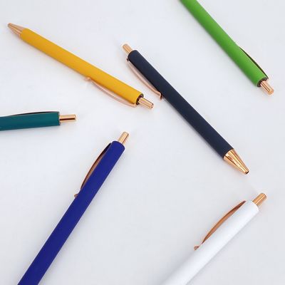 Buy Press Type Business Office Pen Metal Ballpoint Pen With Spray Adhesive Process online manufacture