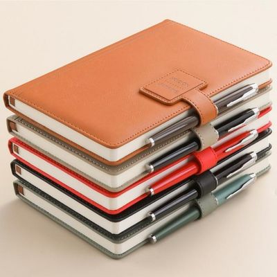 kopen High-end PU Lederen Notebook Set Met Match Pen 2pc Messing Bookmarks Journal online vervaardiging