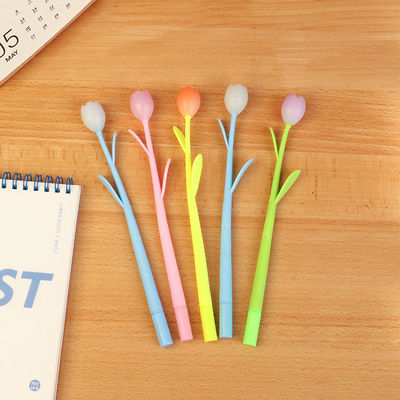 Giá tốt. 0.5mm Creative Silicon Gift Gel Pen Mặt trời thay đổi màu sắc hình dạng hoa tulip bút trung tính trực tuyến