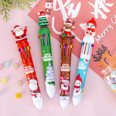 Good price Christmas Ten Color Bullet Ballpoint Pen Cartoon Press Journal Ball Pen online