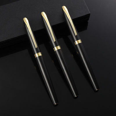 Un buen precio. Pluma de firma de negocios de metal Imprimir logotipo Pluma de rodillo para oficina de reuniones en línea
