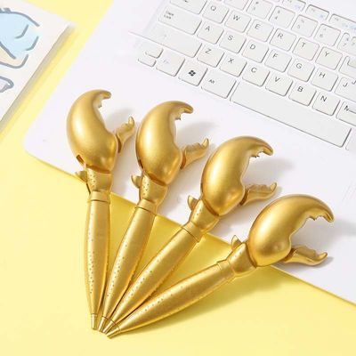 Good price Crab Pliers Shaped Mini Creative Ball Pen Golden Wooden Fish 0.7mm Ballpoint Pen online