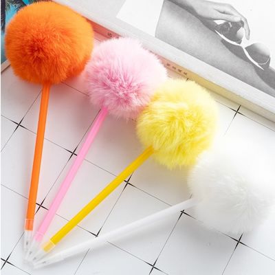 Good price Lovely Colorful Soft Fluff Plastic Ball Pen 1.0mm Slender Barrel Gift Ballpoint Pens online