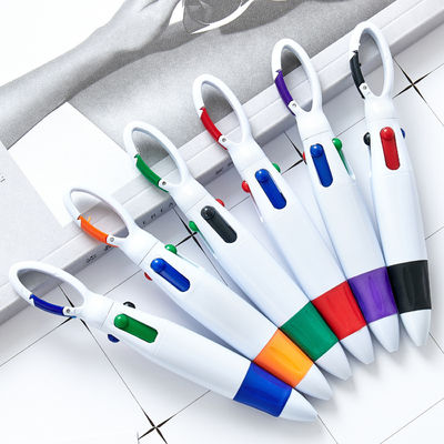 Good price Four Color Ink Ball Pen Mountaineering Buckle Shape Plastic Ballpoint Pen online