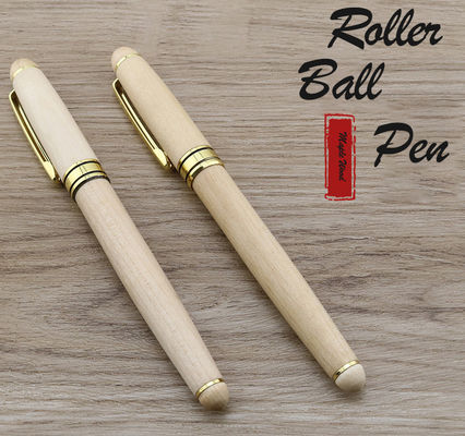 Good price Retro Maple Wood Signature Pen 0.5mm Metal Clip Business Roller Ball Pen online