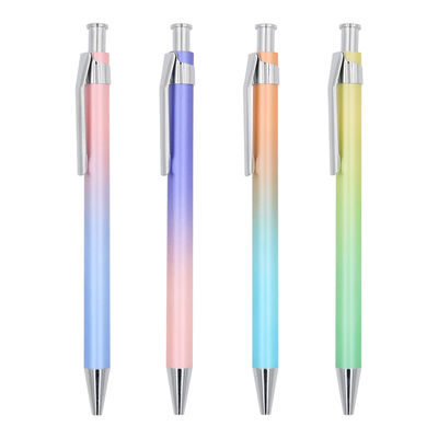 Good price Aluminum Metal Gradient Color Ballpoint Pen 1.0mm Press Type Gift Ball Pen online