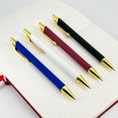 Good price Soft Touch Press Ballpoint Pen 1.0mm Soft Coating Plastic Ball Pen For School Office online