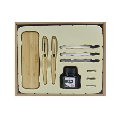 Giá tốt. Bamboo Wood Business Stationery Set Color tự nhiên bút bóng cuộn bút quạt trực tuyến