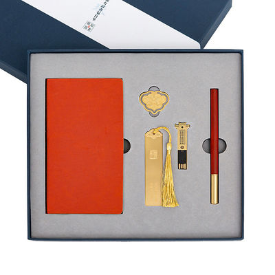 Giá tốt. Sandalwood kinh doanh cổ điển thiết lập văn phòng Bookmark Notebook Craft Pen U Disk trực tuyến