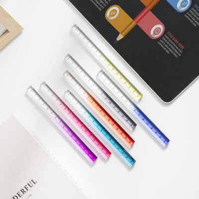Giá tốt. Nhà trường sáng tạo đồ văn phòng Đường nghiêng màu sắc Acrylic minh bạch cubic ruler trực tuyến
