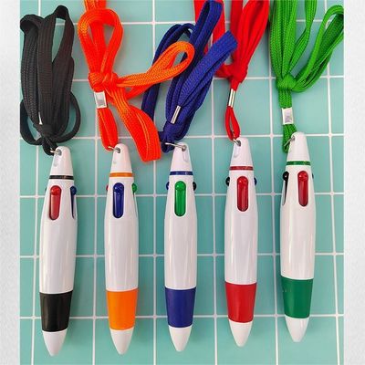 Good price Four Color 0.7mm ballpoint pen Convenient Handbook Pen With Hanging Rope online