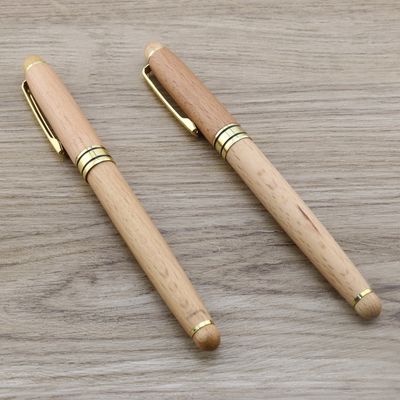 Giá tốt. Eco Friendly Beech Wood Fountain Pen Đồng phụ kiện cho quà tặng kinh doanh Bạn bè trực tuyến