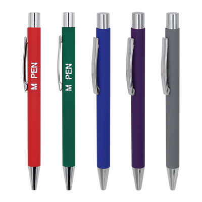 Good price Classy Soft Coating Metal Ball Pen 1.0mm Tip Clip Ballpoint Pen Customized Logo online