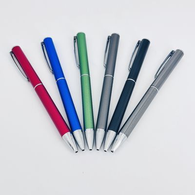 High End Aluminum Twist Ball Pen Colorful Anti-slip Grip Smooth Writing Ballpoint Pen