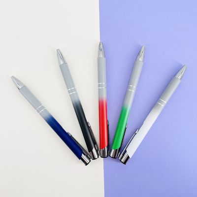 New Gradient Color Metal Barrel Ballpoint Pen 1.0mm Aluminum Gift Ball Pen