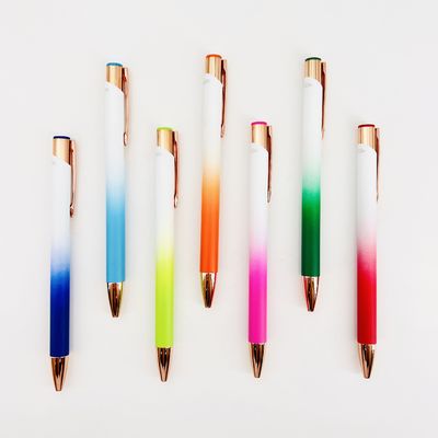 Good price Creative Gradient Aluminum Ballpoint Pen Colorful Spray Painting 0.35mm Writing Pen online