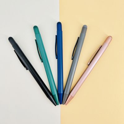 Press-Type Matte Barrel Ball Pen 1.0mm Multi-color Touch Screen Gift Ballpoint Pen