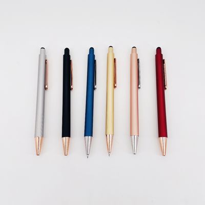 Luxury Texture Matte Ball Pen Aluminum Barrel Touch Screen Press-Type Ballpoint Pen