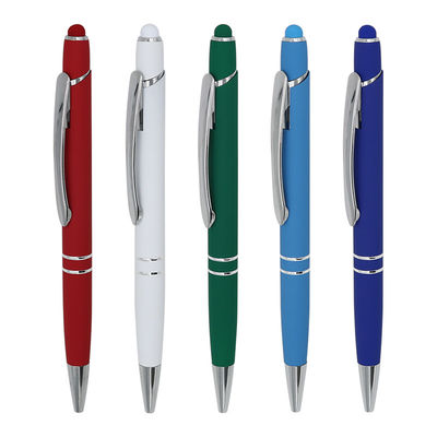 Good price Custom Logo Metal Touch Screen Ballpoint Pen Soft Rubber Surface Smooth Writing Ball Pen online