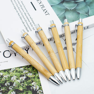 Good price Environmental Bamboo Ball Pen 1.0mm Natural Color Retractable Ballpoint Pen online