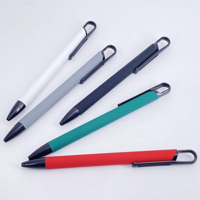 High Quality Soft Rubber Business Ballpoint Pen Simple Press Ball Pen With Clip