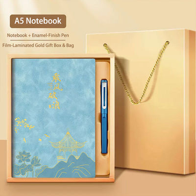 Custom Logo Business Gift Box Wholesale China-Chic A5 Notebook Pen Bookmark Set