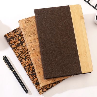Creative Gift A5 Eco-friendly Coffee Grounds Cork Bamboo Splicing Cover Notebook