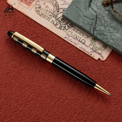 Good price Grid Pattern Metal Ball Pen 1.0mm Black Ink Customizable online